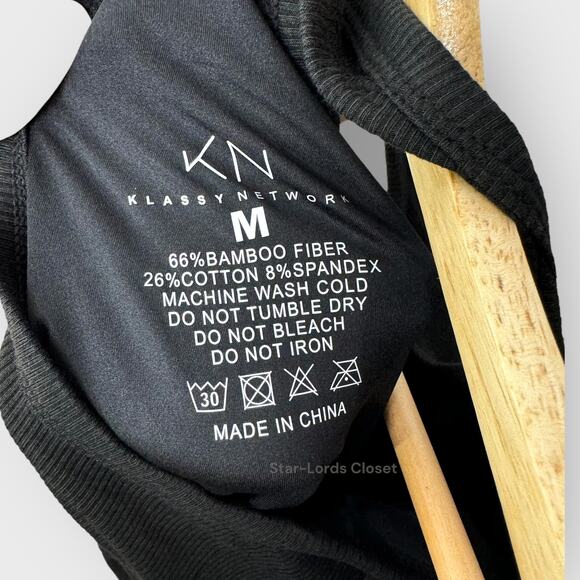 Klassy Network Bramisuit M Black Bamboo High Neck Bodysuit Racerback Minimalist - Picture 3 of 6